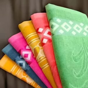 super soft solapur cotton velvet bath towel – 30x60 inch | 350 gsm | ultra absorbent & plush | limited edition (pack of 1, multicolor)