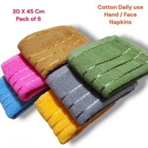 premium soft cotton hand & face napkins – pack of 6 (30 x 45 cm, ultra absorbent & quick dry)