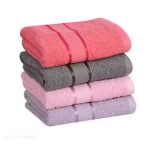 premium striped cotton hand & face towels – pack of 4 (14x21 inch, multi color)