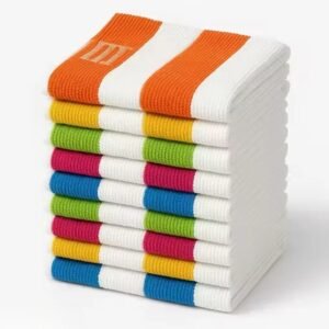 cotton hand & face towels – pack of 8 | 12×18 inch | super soft, striped & premium quality