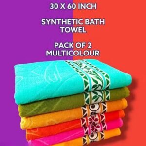 aqua love synthetic bath towels – pack of 2 (30x60 inch, 400 gsm, ultra soft & quick dry)