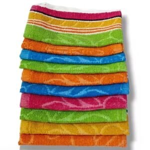 very soft cotton kitchen napkins & hand towels – set of 8 (quick dry, multicolor)